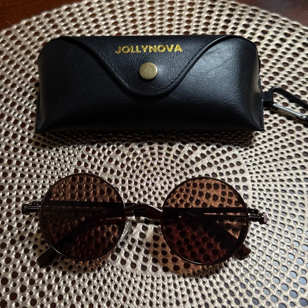 Jolly Nova Steampunk polarized brown sunglasses with case